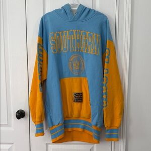 Vintage Southern University Blue and Yellow Hoodie XL